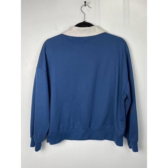 Romwe Boston University Style Sweatshirt Academia Pullover Tennis Prep Book Club - Picture 9 of 13